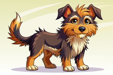 vector of  Furry short-legged dog