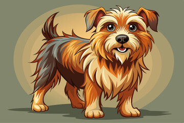 
vector of  Furry short-legged dog