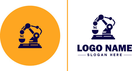 Industrial Equipment icon Machinery Industrial tools Manufacturing equipment flat logo sign symbol editable vector