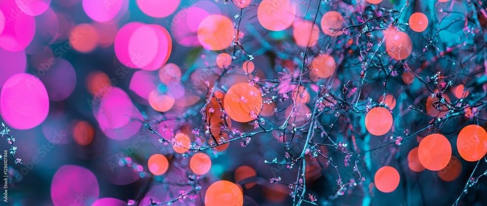Aufkleber festive and colorful abstract background featuring bokeh light effects