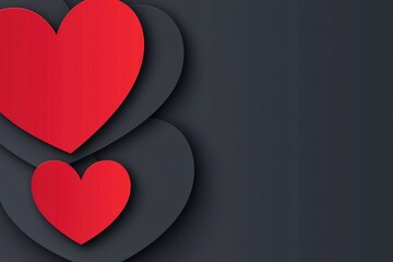 Obraz premium Colorful Paper Hearts on a Dark Background for Romantic Themes
