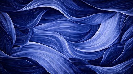 Obraz premium Abstract Deep Blue Swirling Fabric Digital Painting AI Generated
