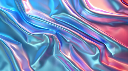 Abstract Background - Iridescent Flowing Fabric Texture, Colorful and Vibrant