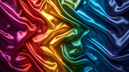 Obraz premium Abstract Background - Vibrant Satin Fabric in Rainbow Colors