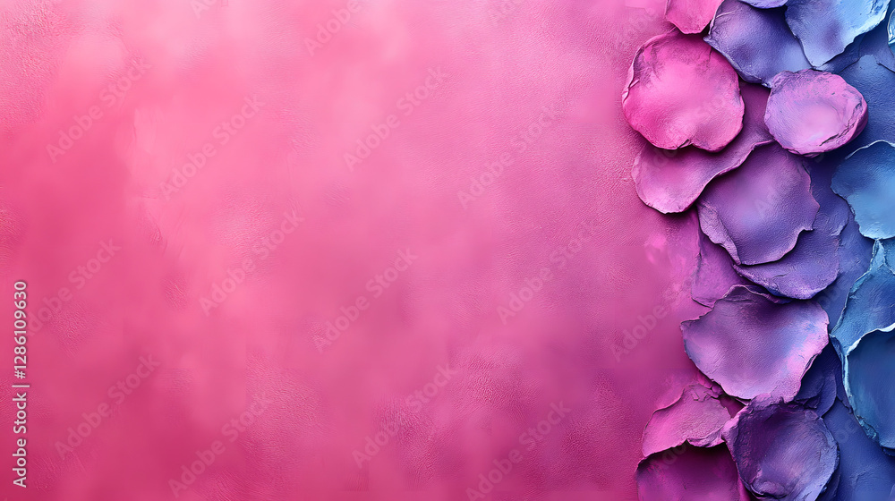 Aufkleber soft petal cascade: a delicate gradient of pink and purple hues serves as a backdrop for a cascade o