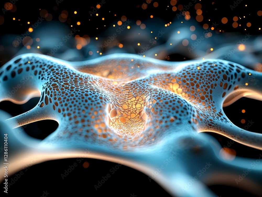 Aufkleber abstract cellular structure micro exploring the intricacies of life scientific visualization digital