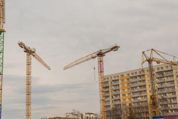 construction site with cranes