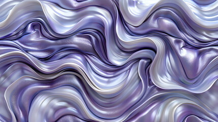 Obraz premium 3D Abstract Background - Flowing Lavender and Pearl Waves