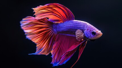 Fototapeta premium Vibrant Siamese Fighting Fish Colorful Betta Splendor