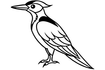 Woodpecker Line Illustration