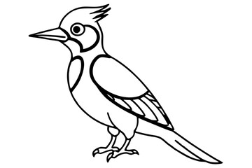 Woodpecker Line Illustration