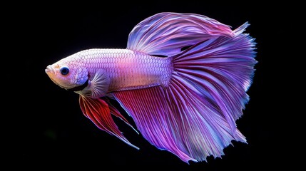 Fototapeta premium Vibrant Purple Pink Siamese Fighting Fish Betta Splendens