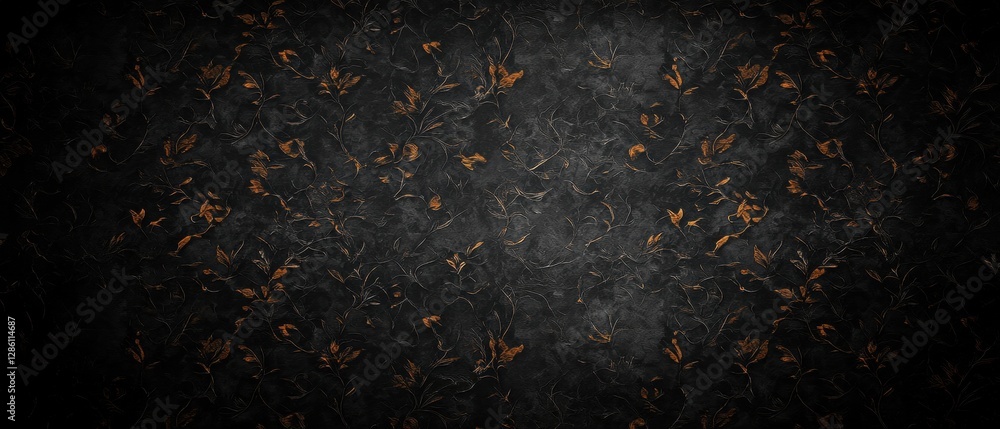 Poster luxurious symmetrical patterns in gold on elegant dark background
