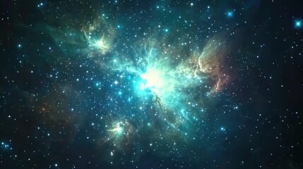 Fototapeta premium A breathtaking time-lapse of a nebula shifting colors, forming new star clusters