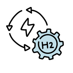 hydrogen energy line icon