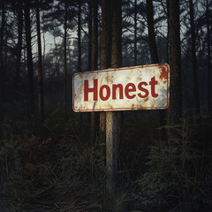 Road Side Style Sign With the Word "Honest"