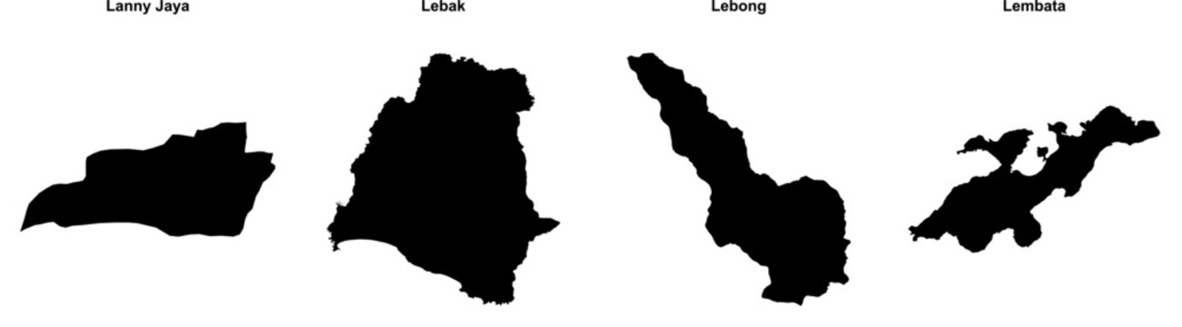 Lanny Jaya, Lebak, Lebong, Lembata outline maps