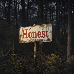 Road Side Style Sign With the Word "Honest"