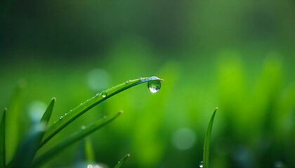 Delicate Dewdrop Reflecting Fall Colors on a Foggy Morning, created with generative ai