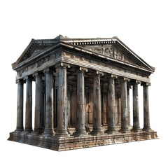 Obraz premium Ancient temple structure with detailed columns and weathered stone. This architectural marvel showcases classical design and historical significance, evoking sense of grandeur and timelessness
