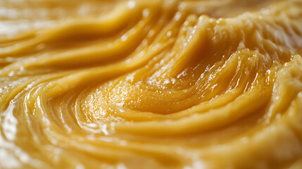 Swirls of Golden Goodness: A close-up shot revealing the delectable texture of golden, creamy butter, showcasing its smooth, inviting swirls.