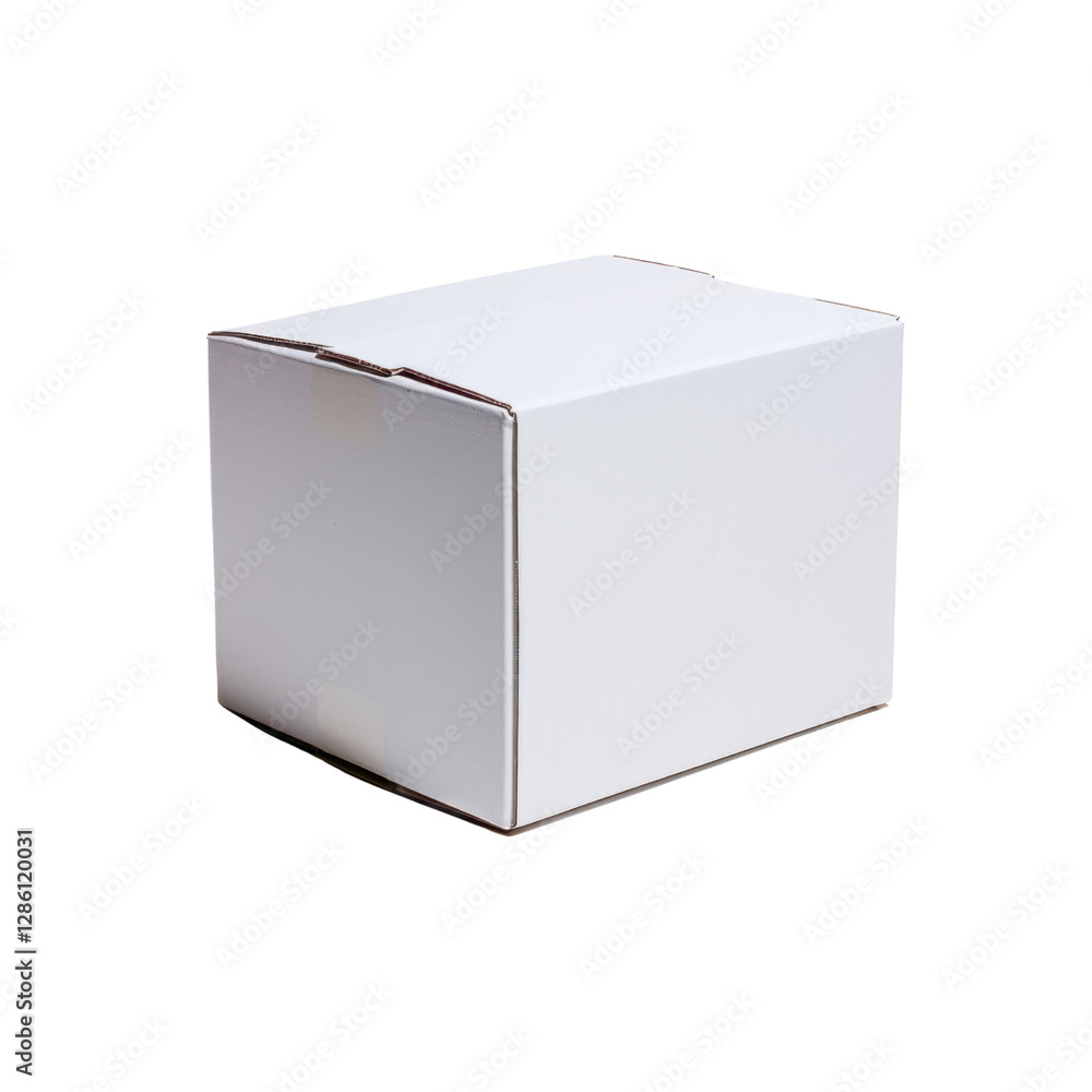 Poster plain white cardboard box suitable for packaging and shipping items. this versatile box can be used 