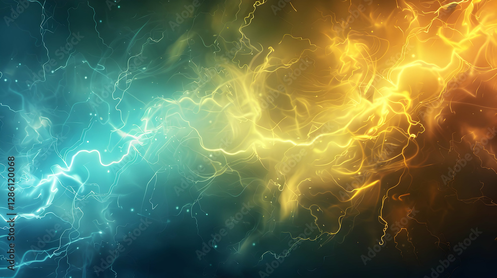 Aufkleber abstract vibrant energy waves in blue and orange, creating a dynamic visual effect for backgrounds