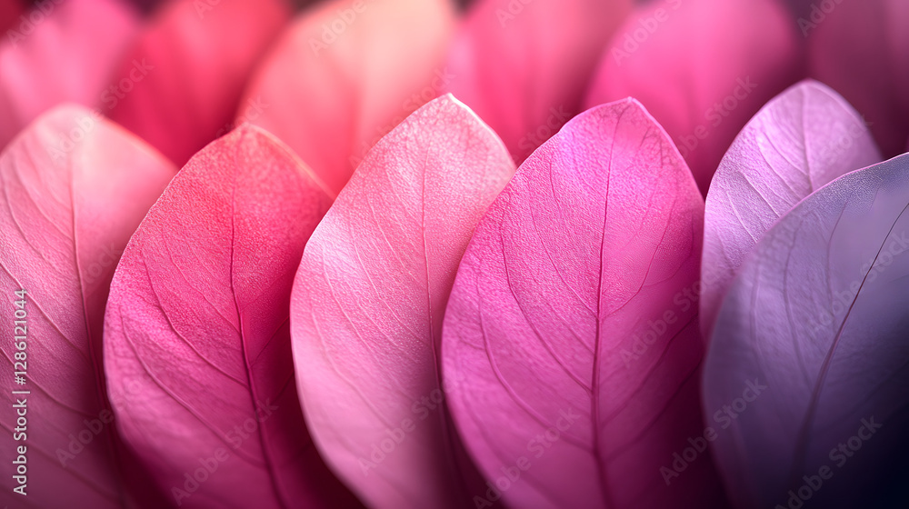 Aufkleber color palette of petals: a captivating arrangement of colorful petals displaying a spectrum of pink 