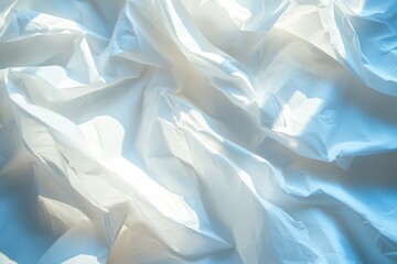 Obraz premium Soft White Crumpled Fabric with Gentle Light and Texture Variations