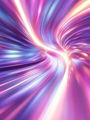 Vibrant neon light tunnel with swirling lines and futuristic glow