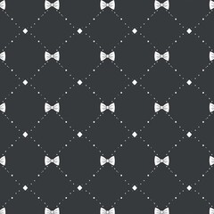 Naklejka premium A seamless Father's Day pattern in a modern geometric style, with bow ties and dotted lines, designed in a simple, elegant monochrome illustration. Suitable for prints, web, and textures.