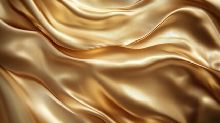 Obraz premium The flowing curves of rich golden silk create a sense of luxury and elegance, reflecting light with a radiant shine that evokes glamour and sophistication.