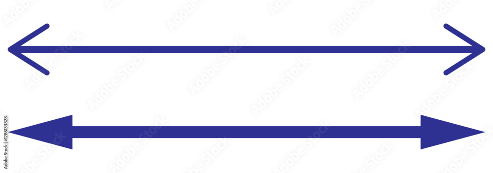 Wall mural thin long straight double arrow. vector illustration. double arrow icon set . two side arrows icon v