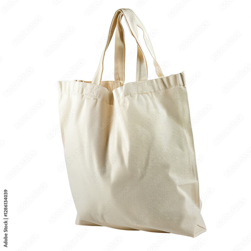 Poster simple, reusable canvas tote bag with sturdy handles, perfect for shopping or daily use. its neutral