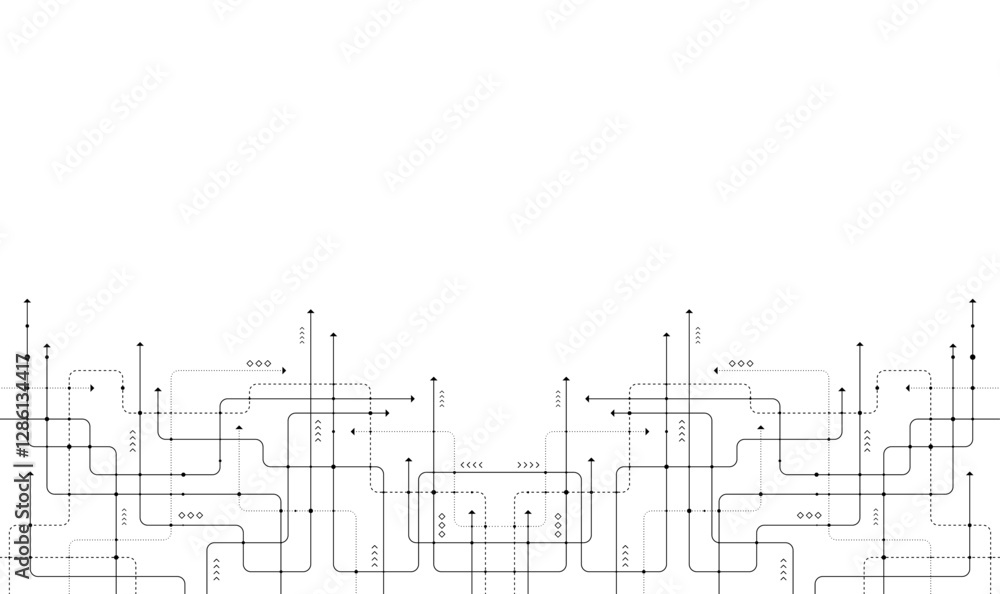 Poster digital technology background. concept with technology line. circuit board background technology