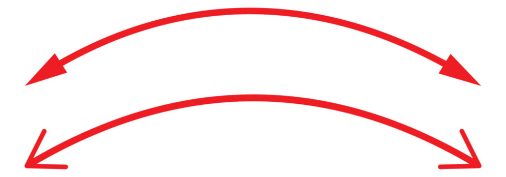 Thin long straight double arrow. Vector illustration. Double arrow icon set . two side arrows icon vector. Dual semi circle arrow. Vector illustration.