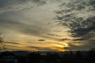 Dramatic Sunset Over the Countryside