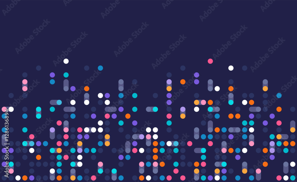 Poster digital technology background. digital data dots pattern pixel background