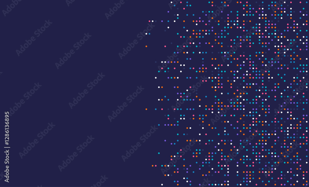 Poster digital technology background. digital data dots pattern pixel background