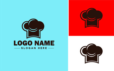 Culinary School icon Cooking academy Culinary institute Chef school flat logo sign symbol editable vector