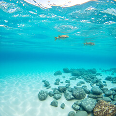 Obraz premium underwater scene with fishes