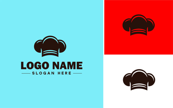 Culinary School icon Cooking academy Culinary institute Chef school flat logo sign symbol editable vector