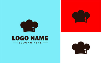 Culinary School icon Cooking academy Culinary institute Chef school flat logo sign symbol editable vector