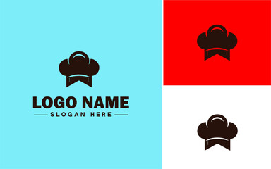 Culinary School icon Cooking academy Culinary institute Chef school flat logo sign symbol editable vector