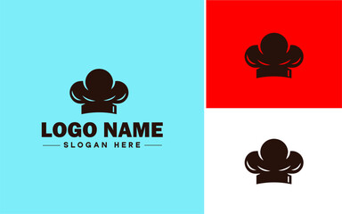 Culinary School icon Cooking academy Culinary institute Chef school flat logo sign symbol editable vector