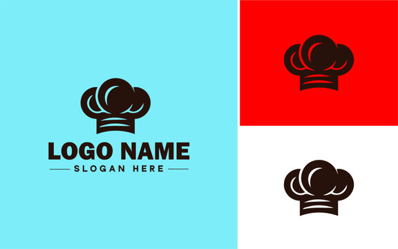 Culinary School icon Cooking academy Culinary institute Chef school flat logo sign symbol editable vector