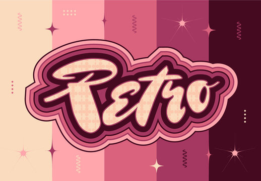 Abstract Background And Retro Text Effect Design