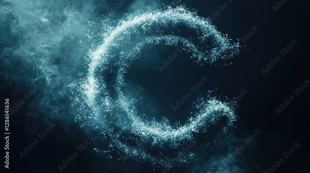 Poster circular shape formed by water creating a captivating visual effect in a natural setting