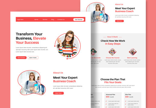 Education Coaching Landing Page Design