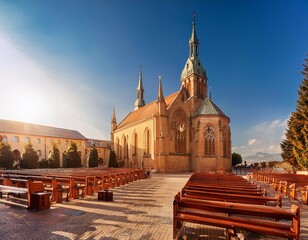 Naklejka premium cathedral church or monastery space of silence and calm
